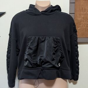 Adidas SzXL Black Basketball Boxy Cropped Hoodie